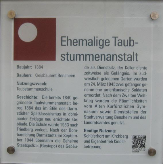 Gedenktafel in der Kirchbergstraße