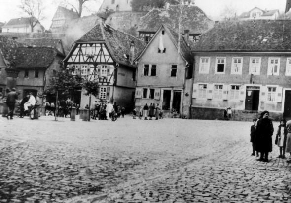 Marktplatz nach der Pogromnacht 1938